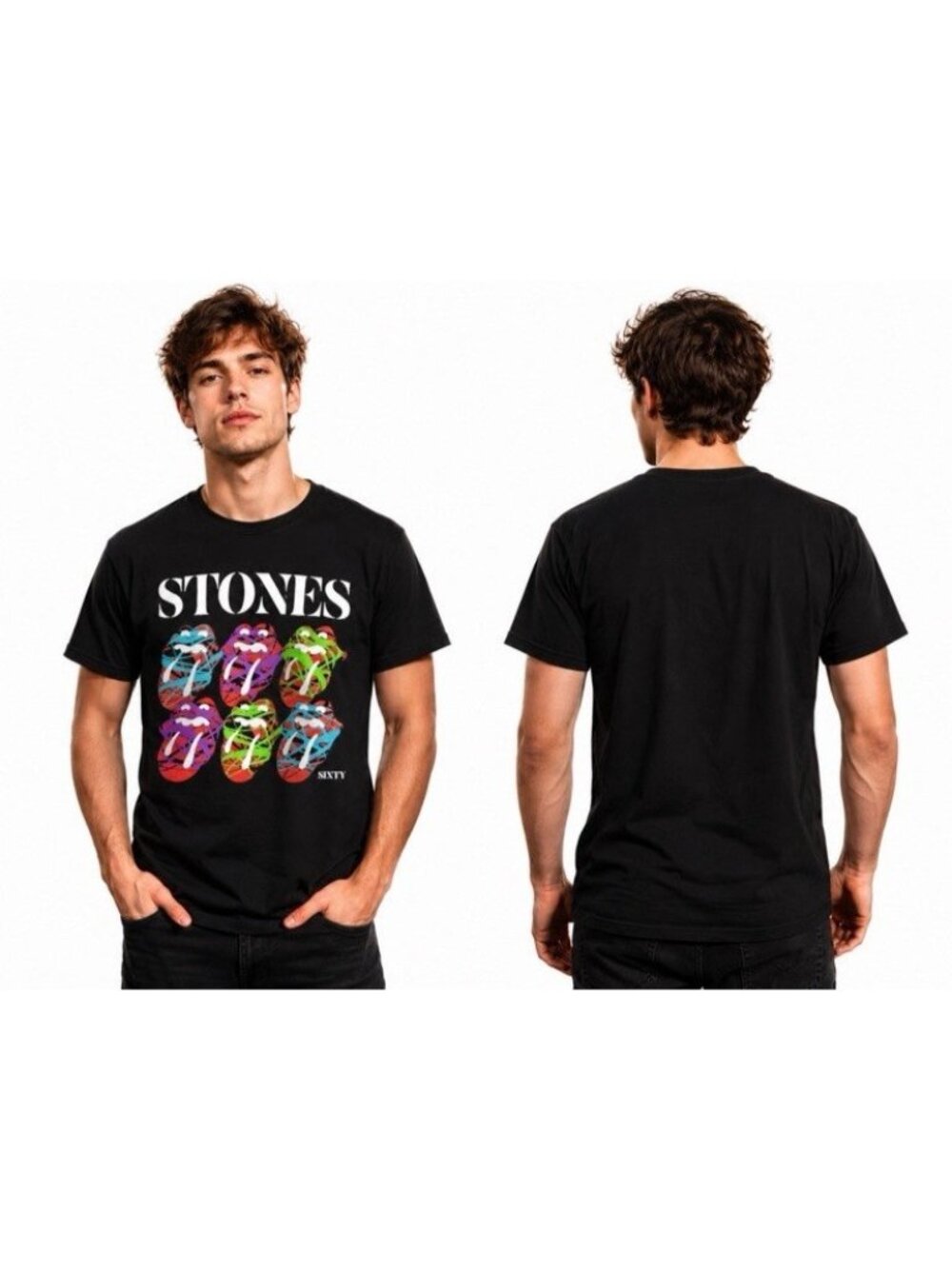 The Rolling Stones T Shirt Sixty 6 Tongue new Official Unisex Black 2020
